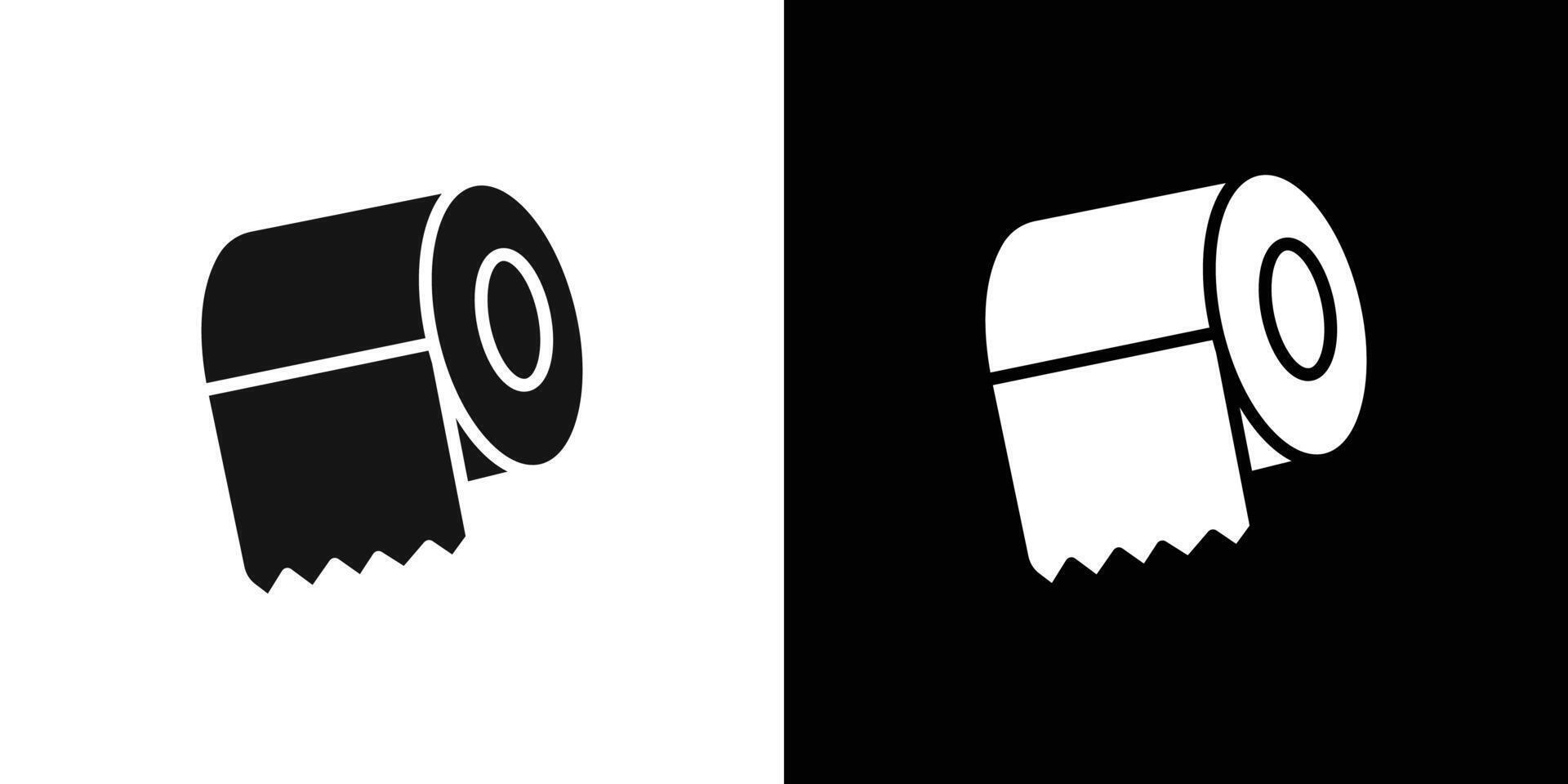 toilet tissue paper roll icon Flat set outline vector