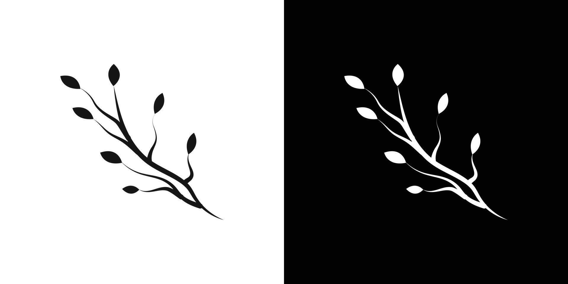 wood branch icon Flat set outline vector