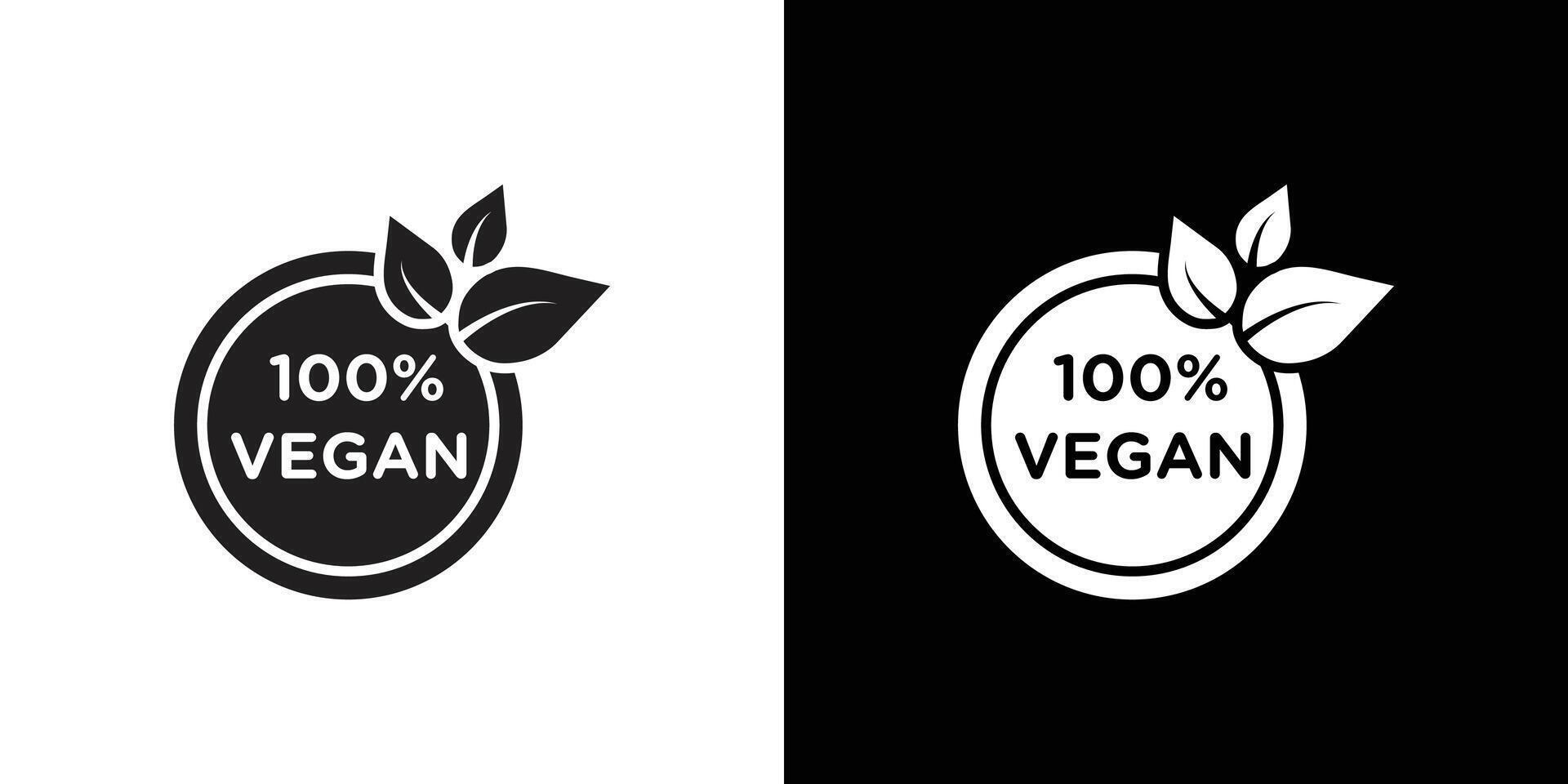 100 vegan icon Isolated flat in outline vector