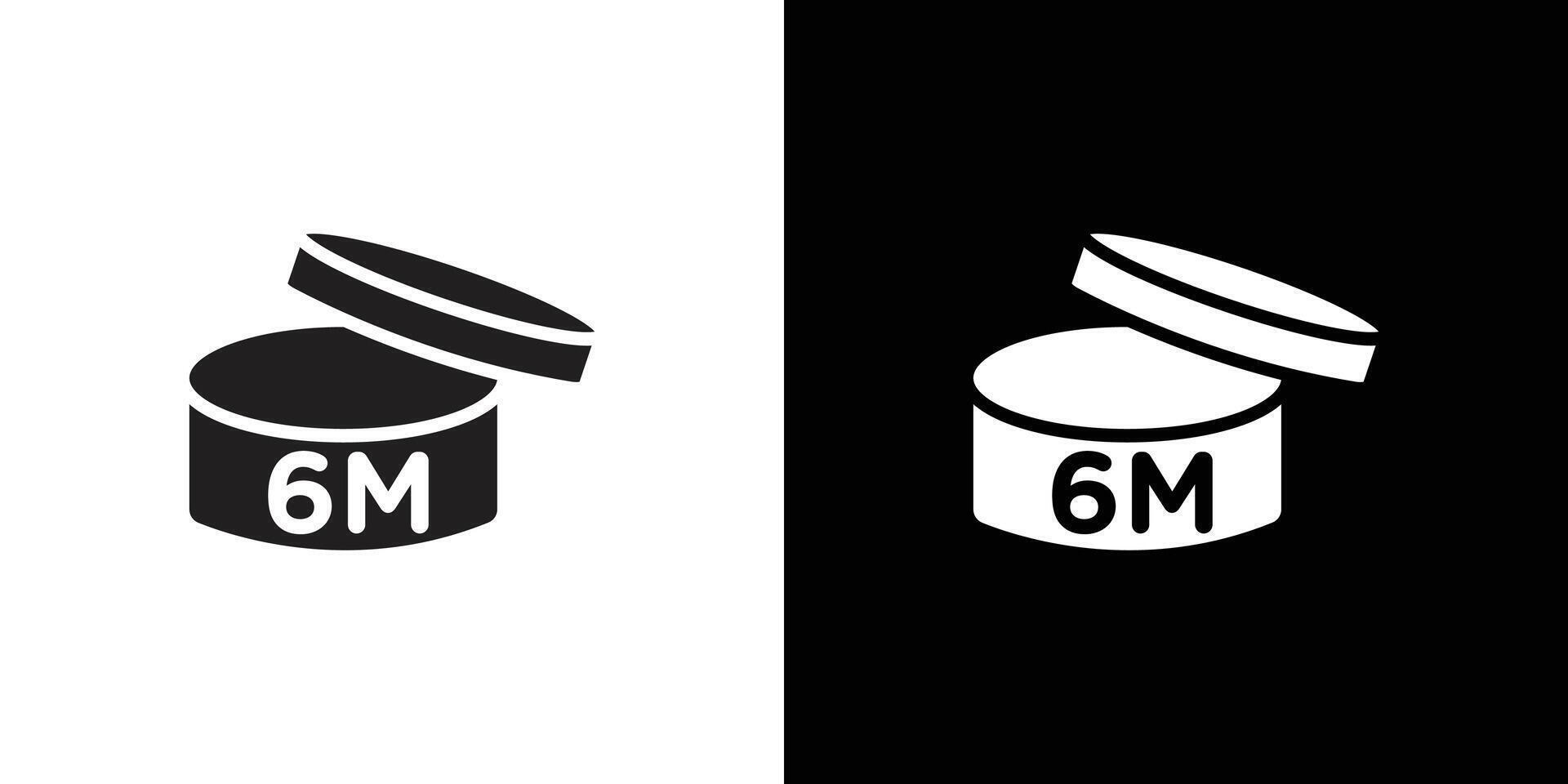 6 months PAO icon Isolated flat in outline vector