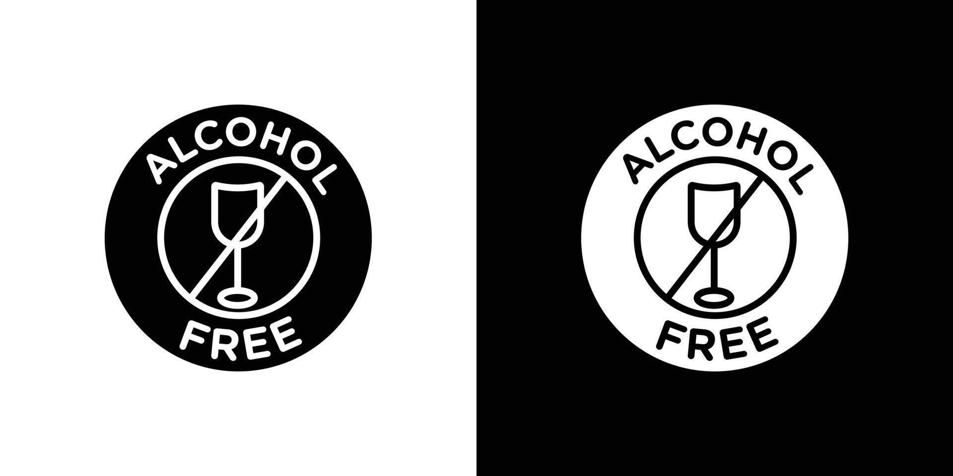 Alcohol free icon Isolated flat in outline vector