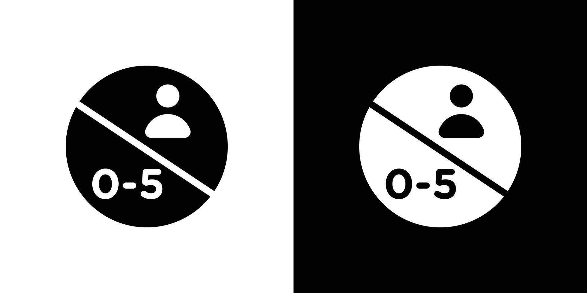 Age restriction sign for child icon Isolated flat in outline vector