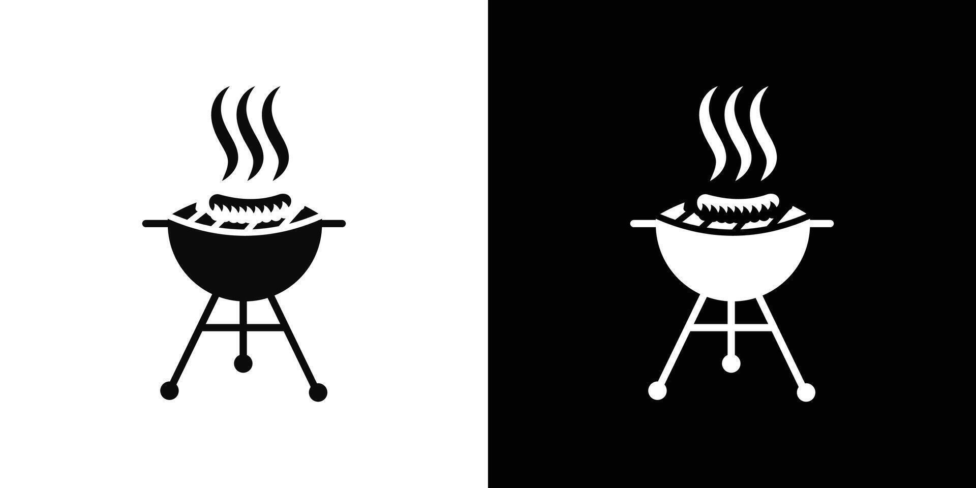 Barbecue grill icon Isolated flat in outline vector