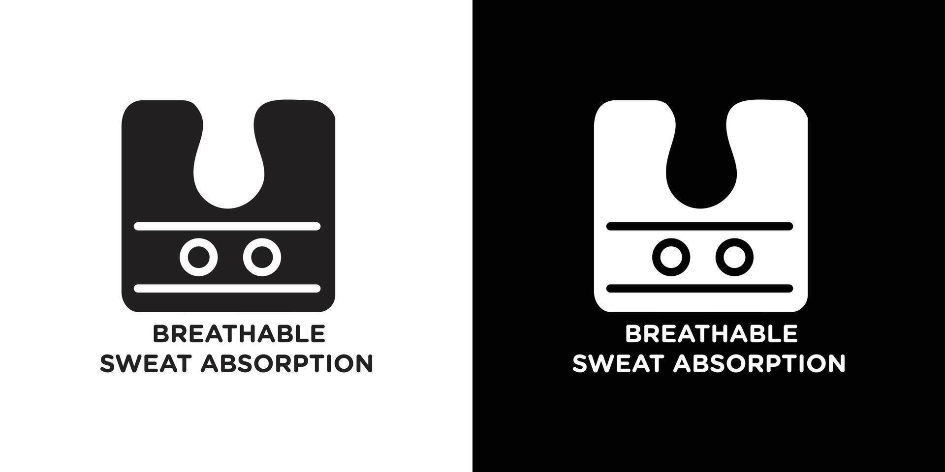Breathable sweat absorption icon Isolated flat in outline vector