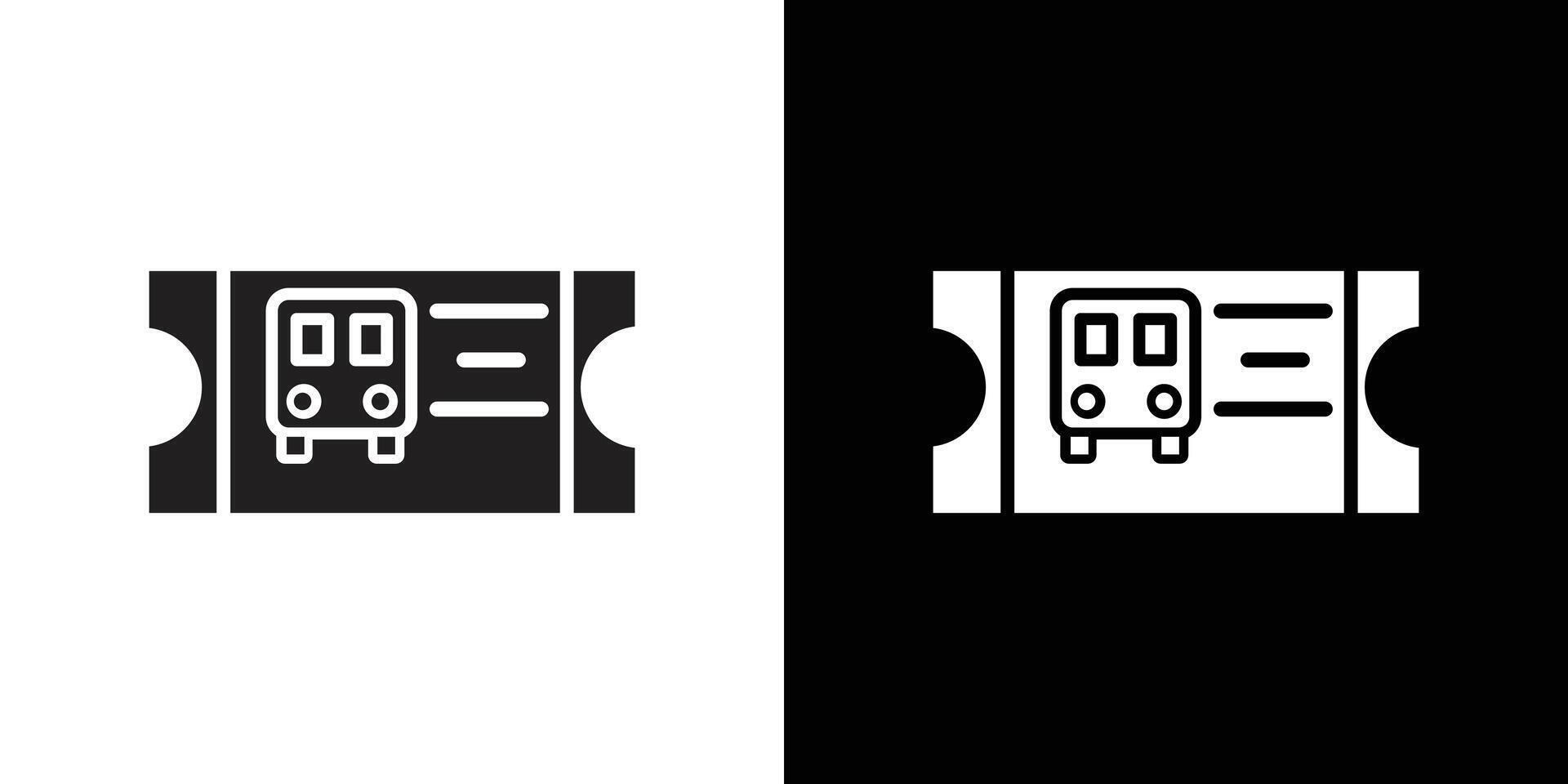 Bus Ticket icon Isolated flat in outline vector