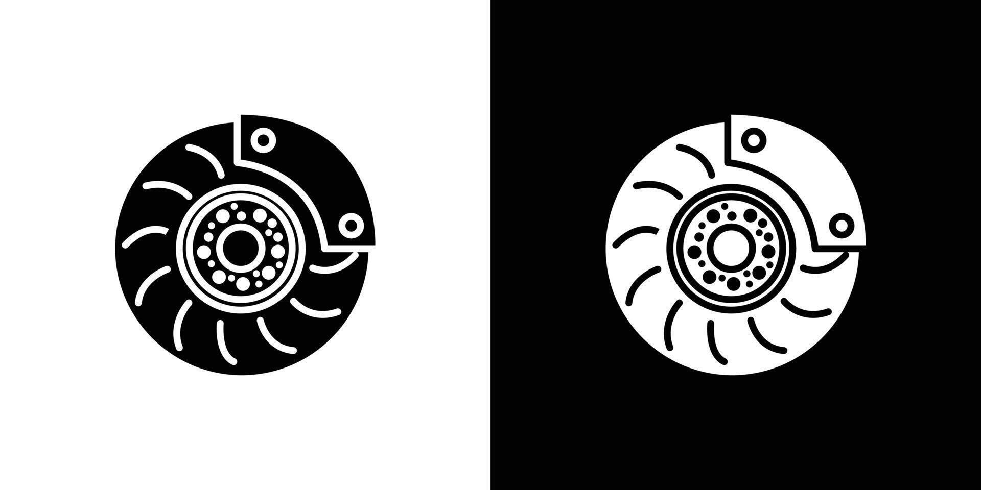 Car brake disk with caliper icon Isolated flat in outline vector