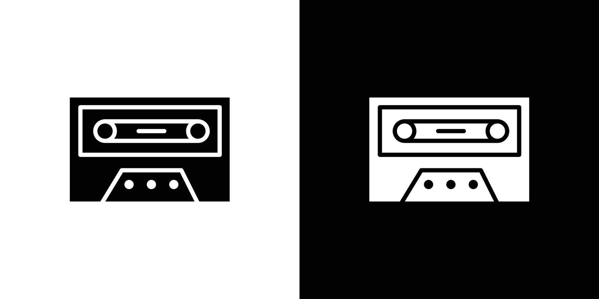 Cassette tape icon Isolated flat in outline vector