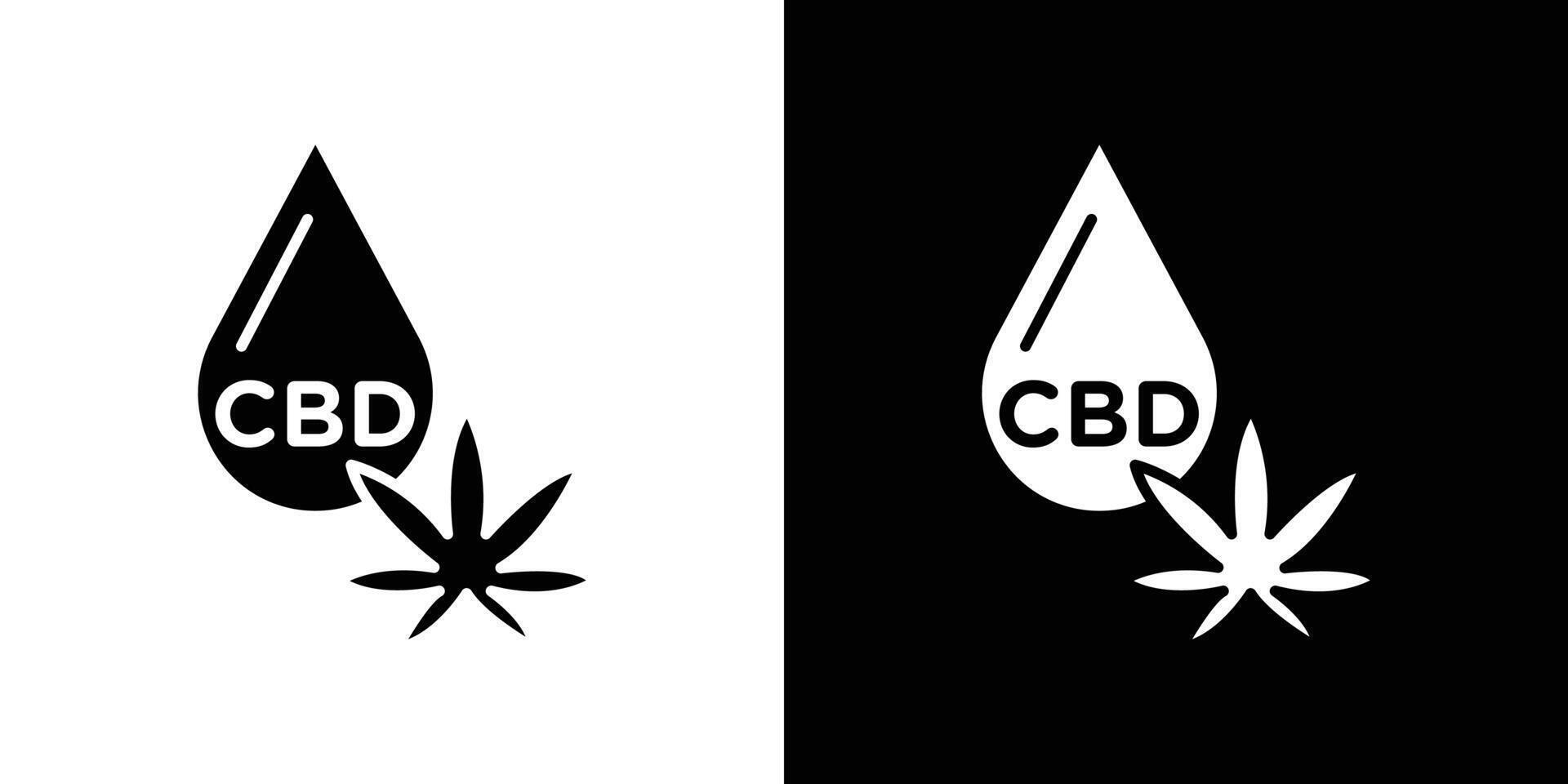 CBD oil drop icon Isolated flat in outline vector