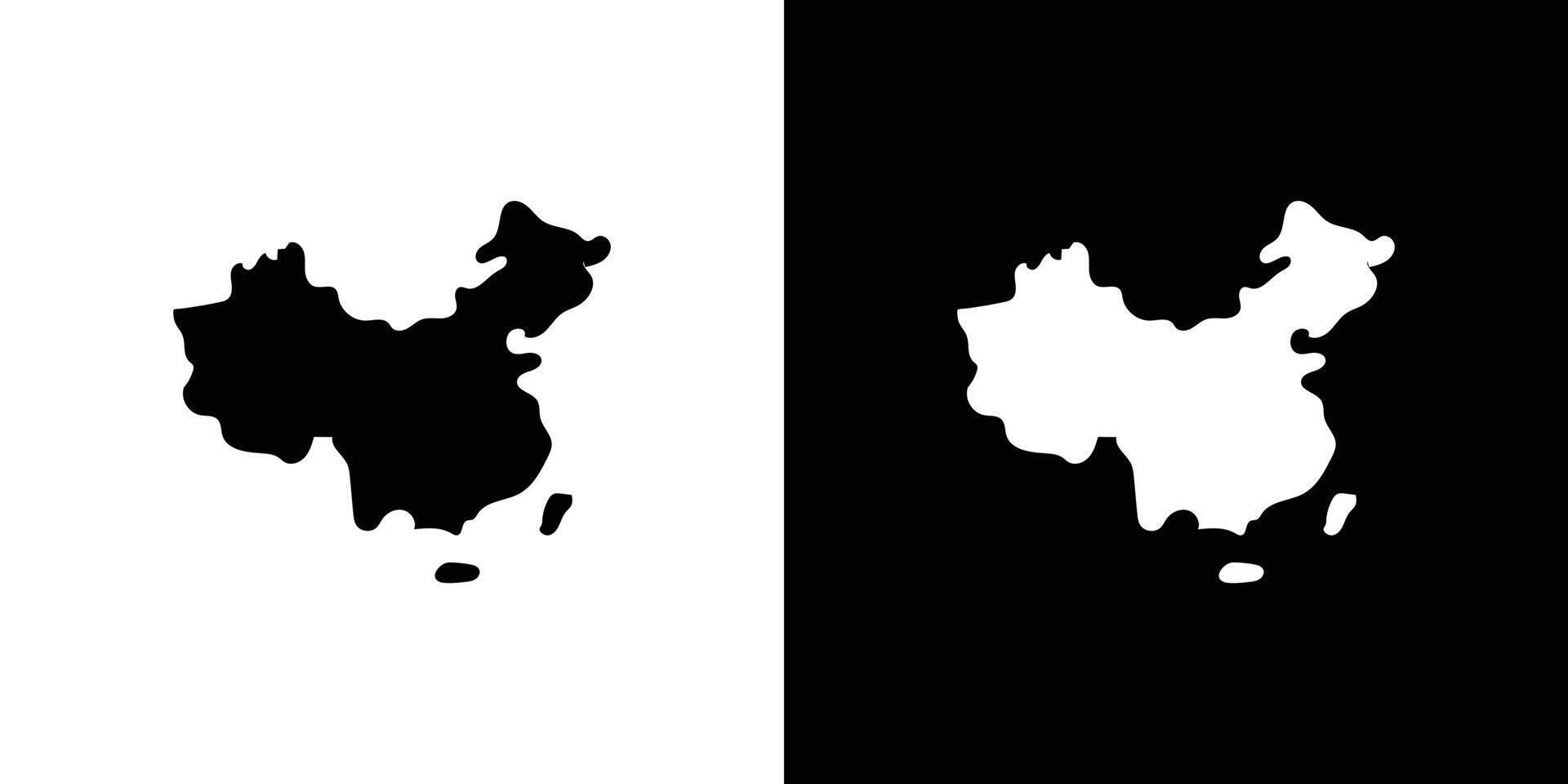 china map icon Isolated flat in outline vector