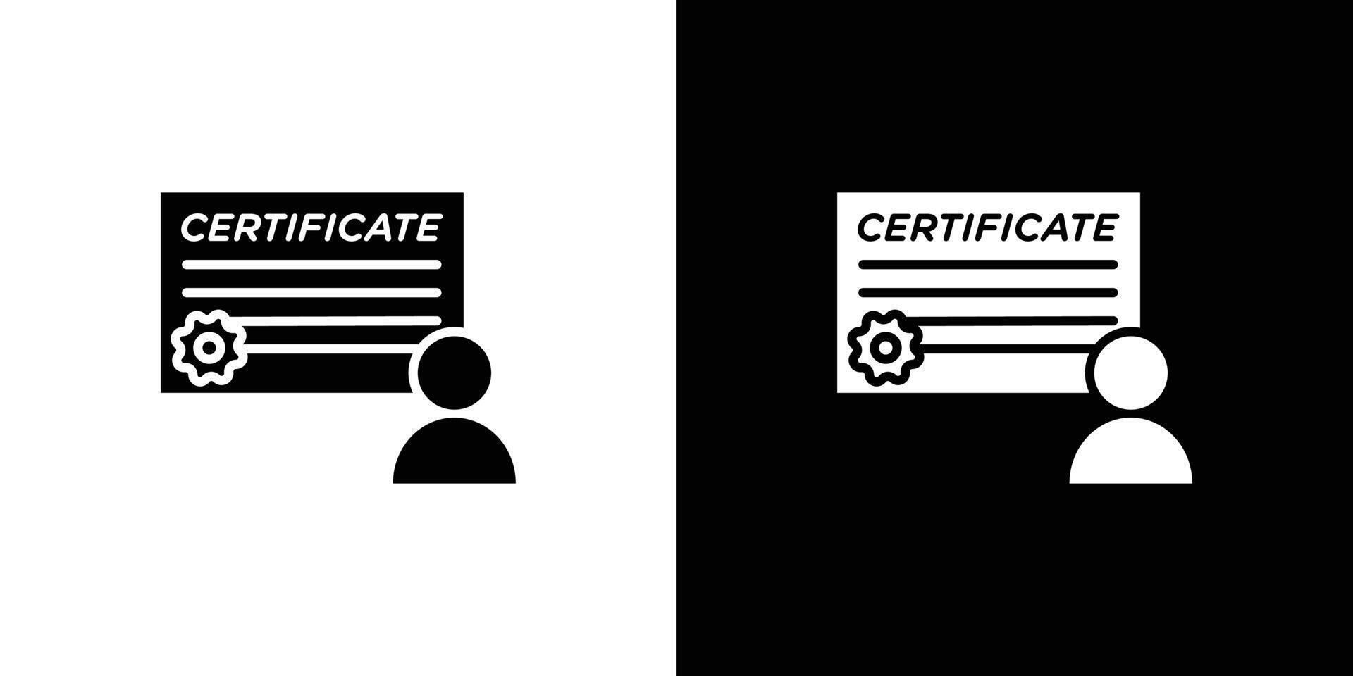 Course completion certificate icon Isolated flat in outline vector
