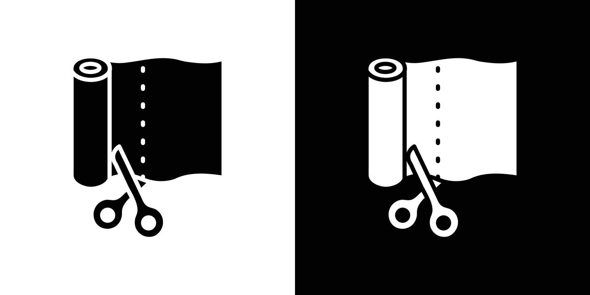 Cut roll of fabric icon Isolated flat in outline vector