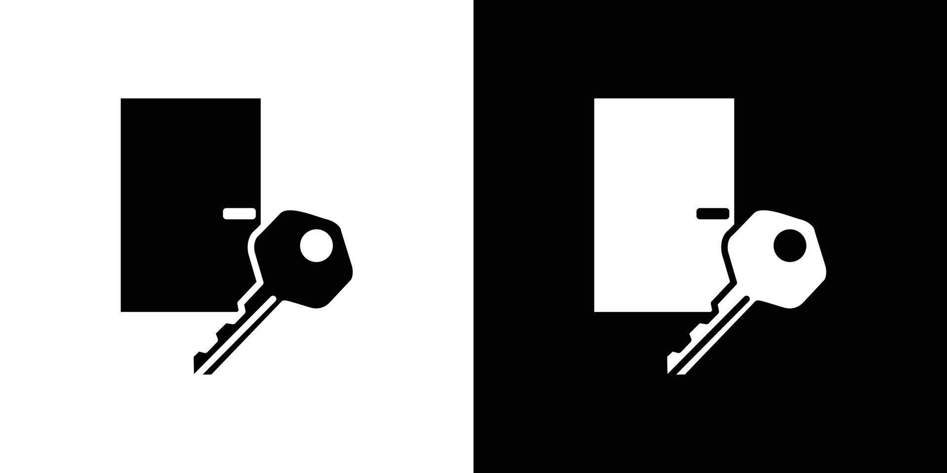 Door key icon Isolated flat in outline vector