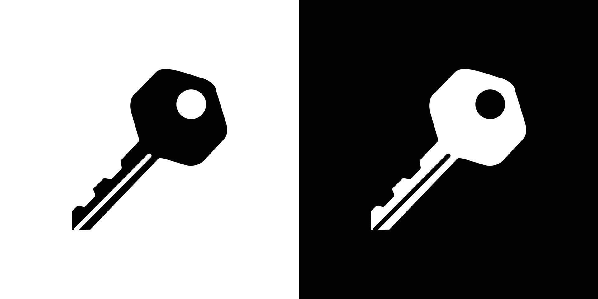 Door key icon Isolated flat in outline vector
