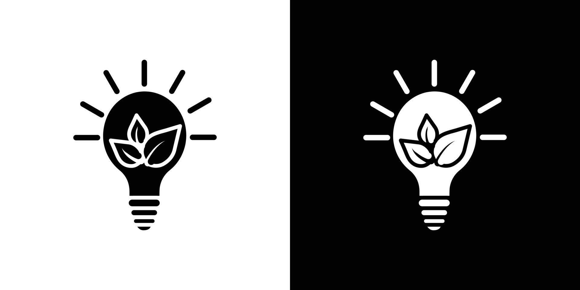 Eco light bulb icon Isolated flat in outline vector
