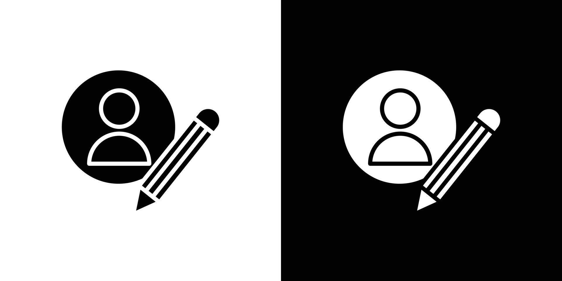 Edit user icon Isolated flat in outline vector