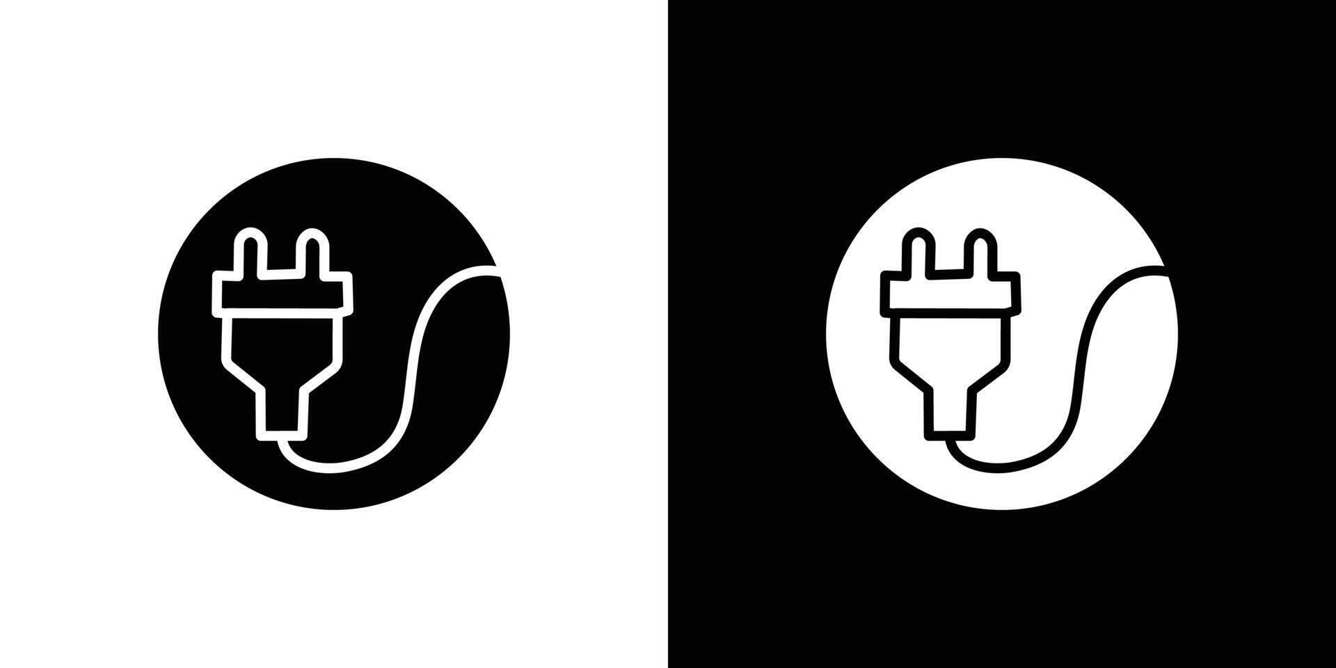 Electrical plug icon Isolated flat in outline vector