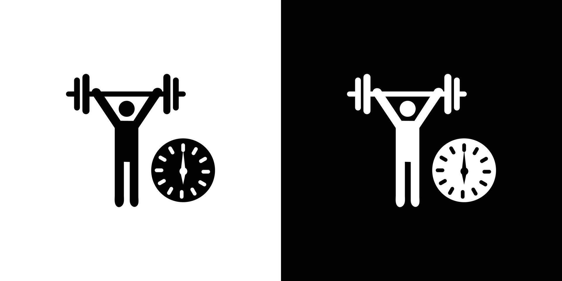 exercise time icon Isolated flat in outline vector