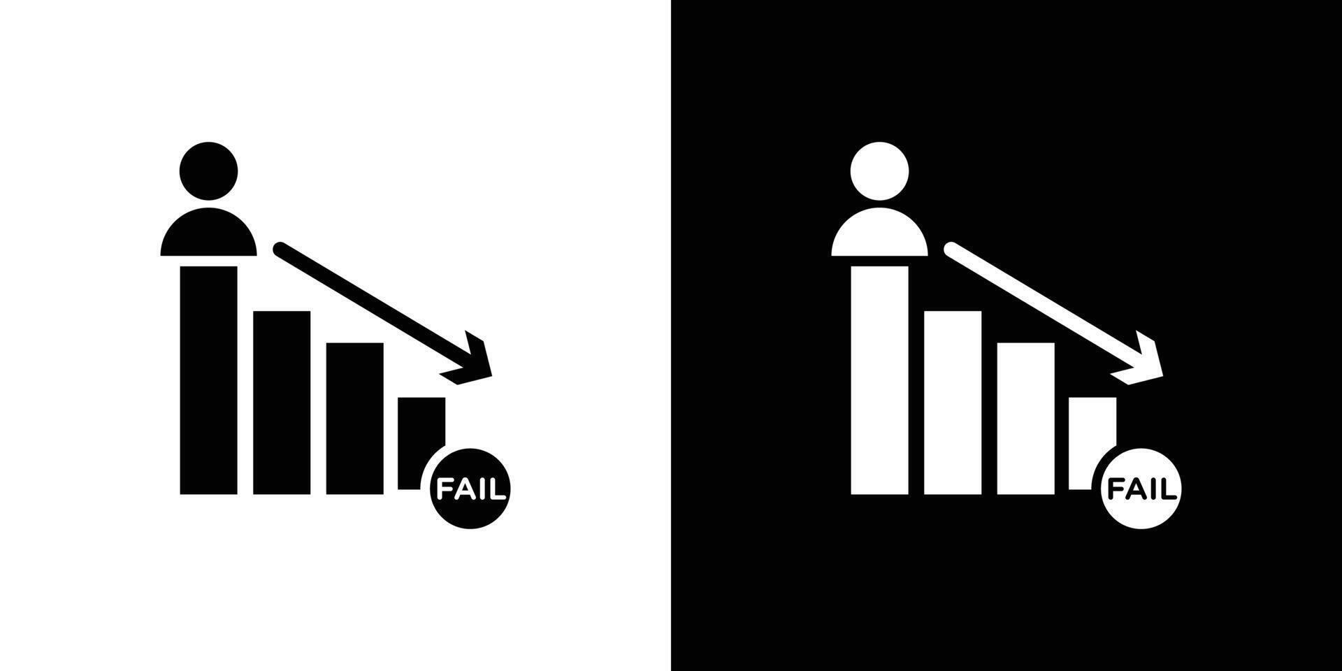 Fail or failure icon Isolated flat in outline vector