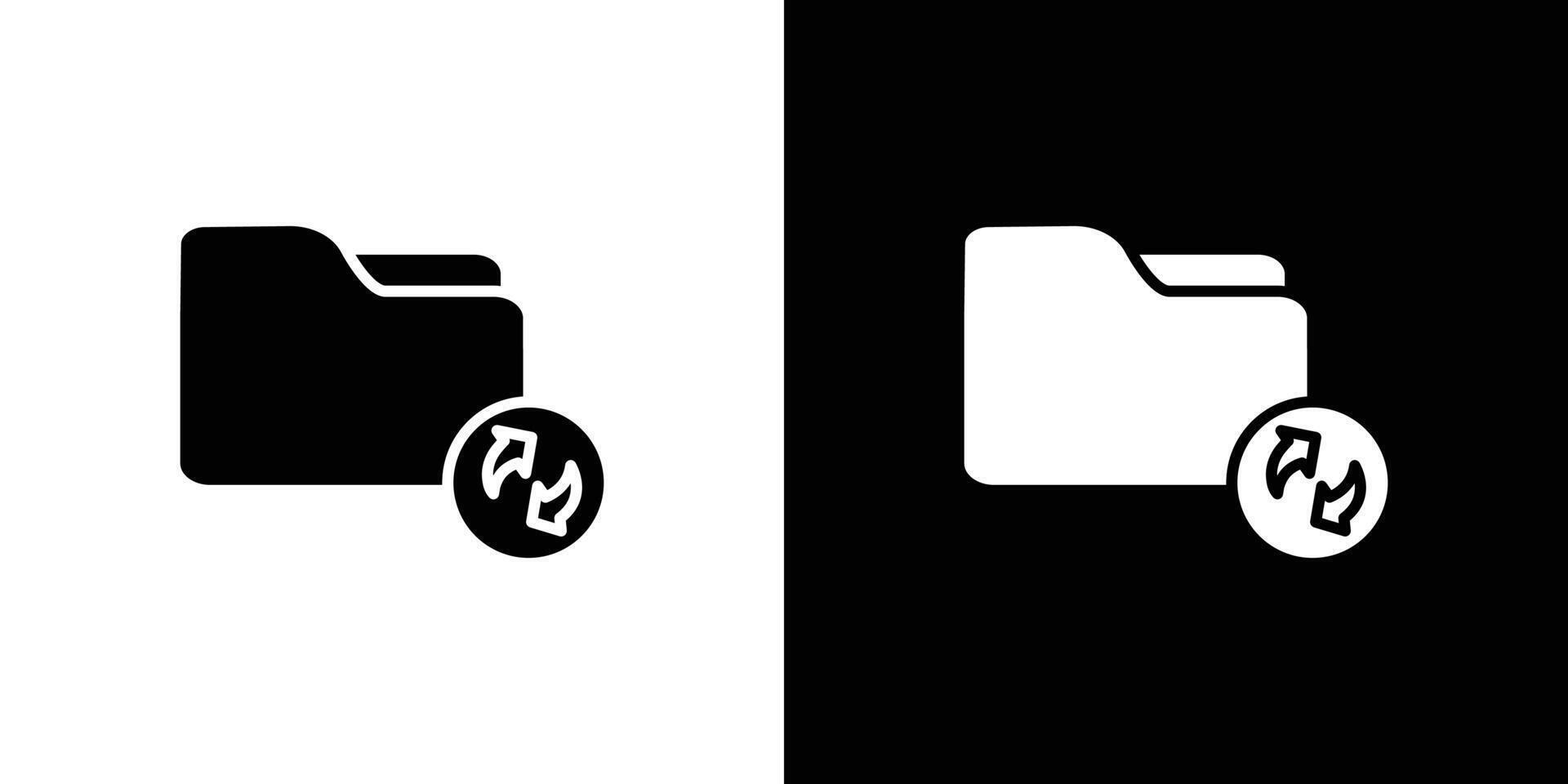 Folder sync icon Isolated flat in outline vector
