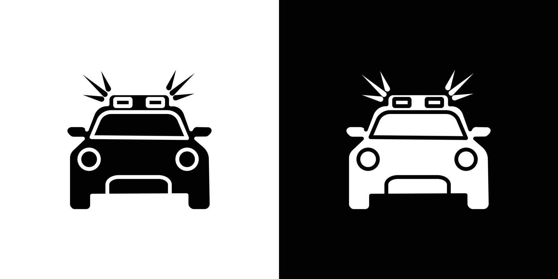 Flashing police car icon Isolated flat in outline vector