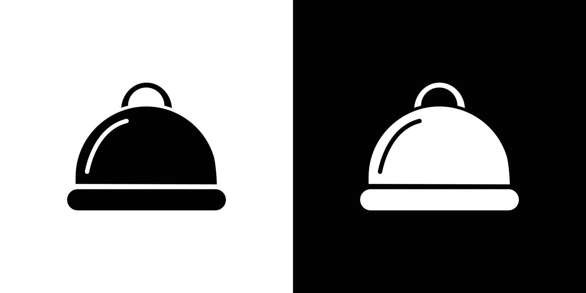 Food Tray and Cover icon Isolated flat in outline vector