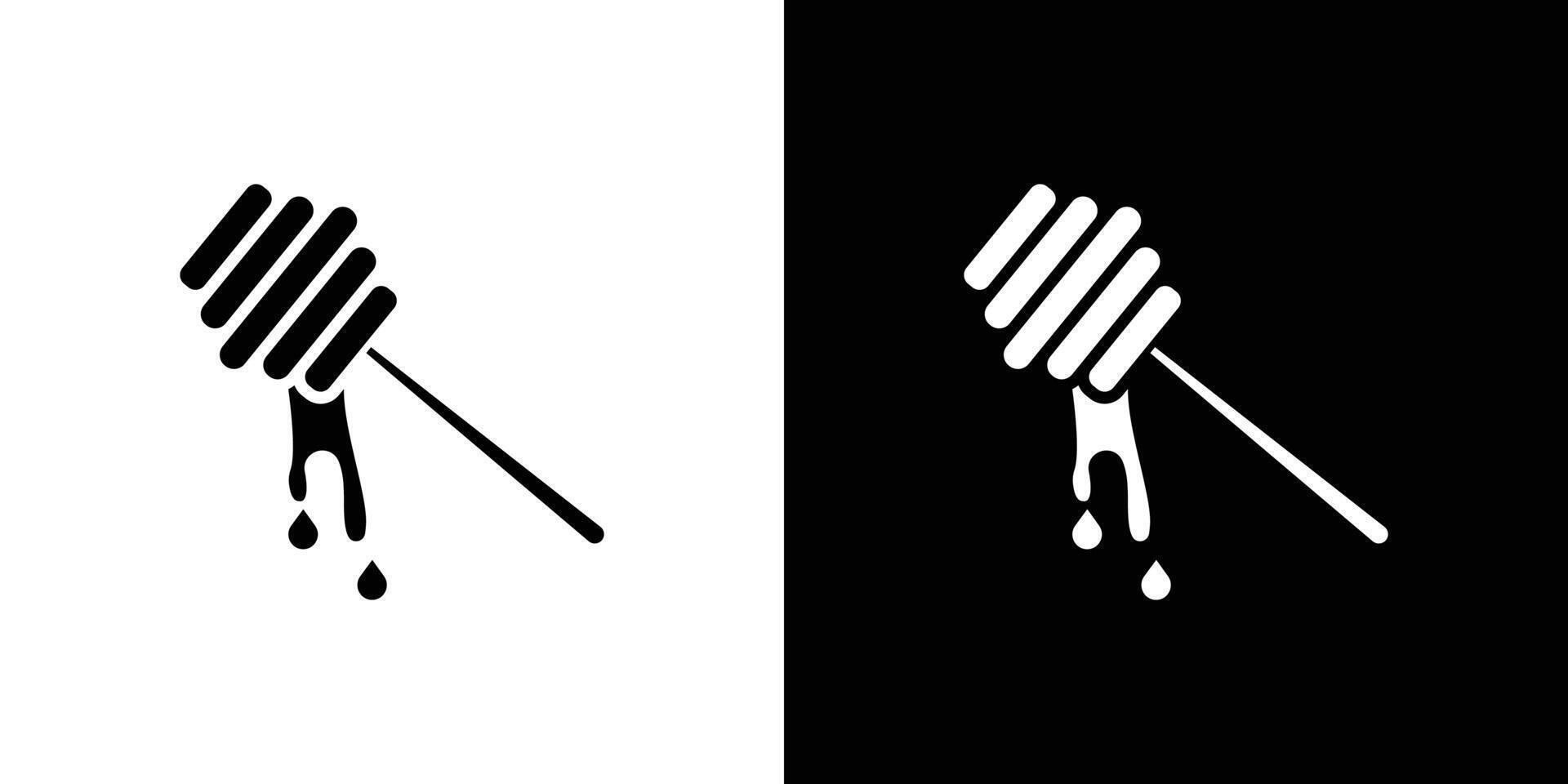 honey dipper icon Isolated flat in outline vector