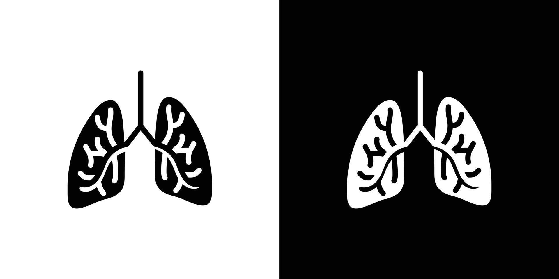 Human lungs icon Isolated flat in outline vector