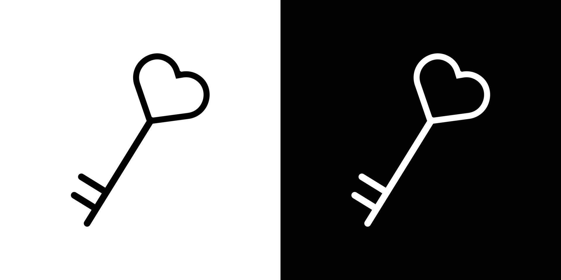 Love key icon Isolated flat in outline vector