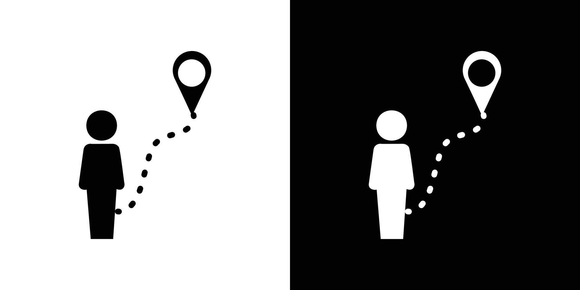 Man going to destination icon Isolated flat in outline vector