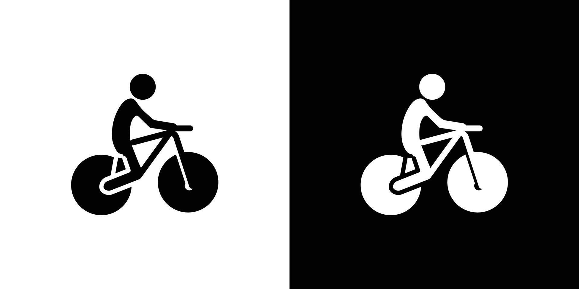 Man on bicycle icon Isolated flat in outline vector
