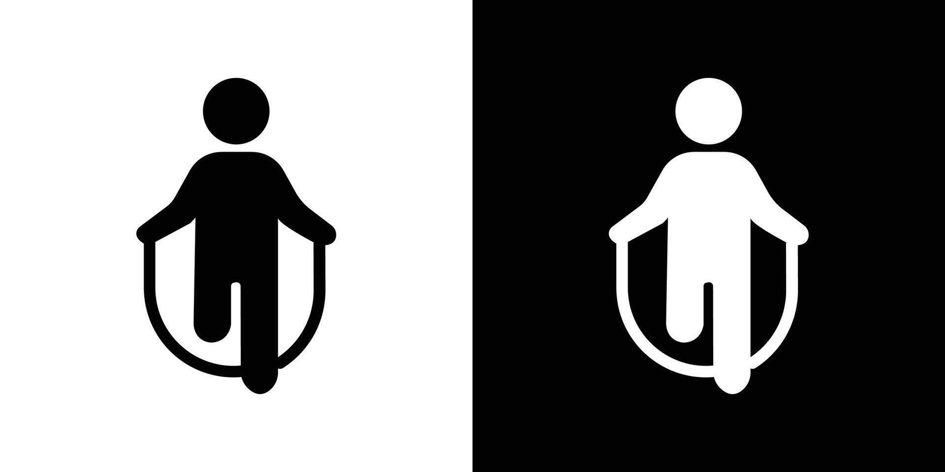 Man jumping with skipping rope icon Isolated flat in outline vector