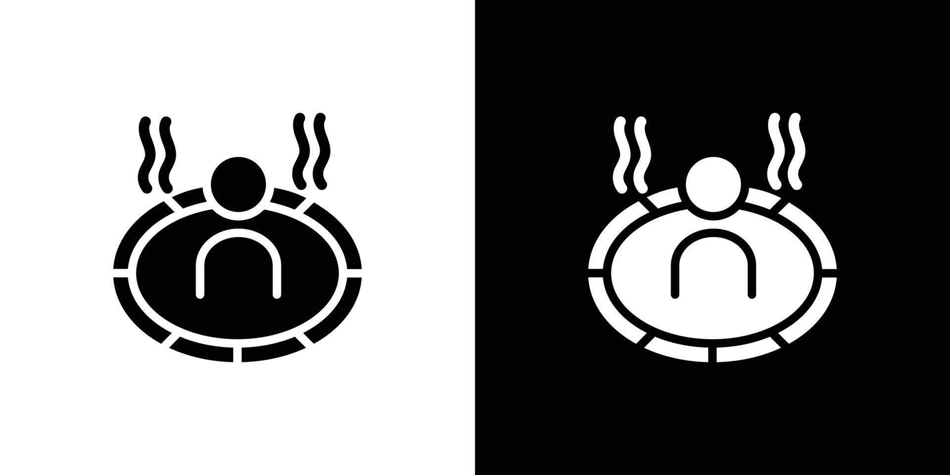 Man relaxing in jacuzzi icon Isolated flat in outline vector