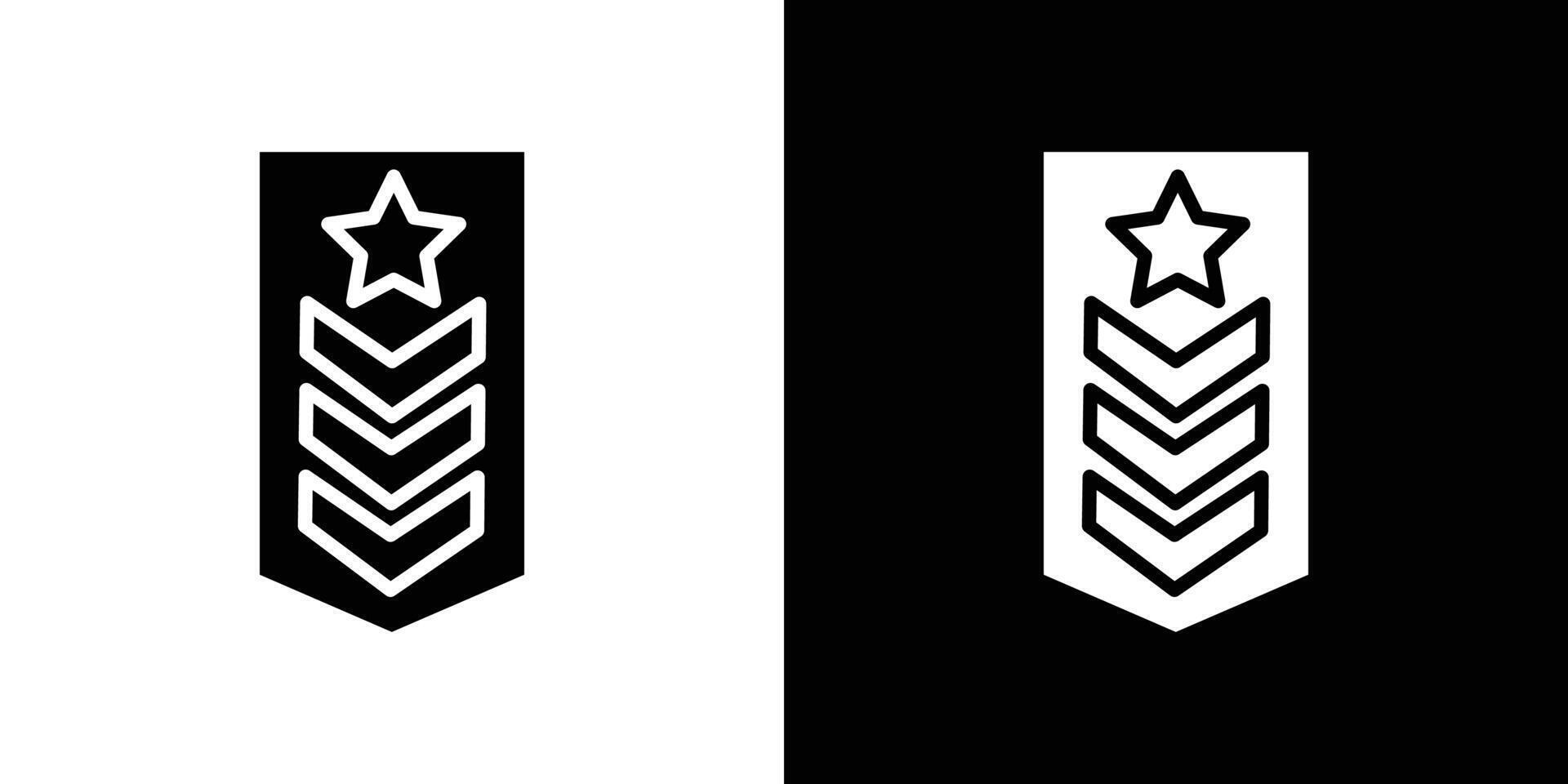 Military Rank icon Isolated flat in outline vector