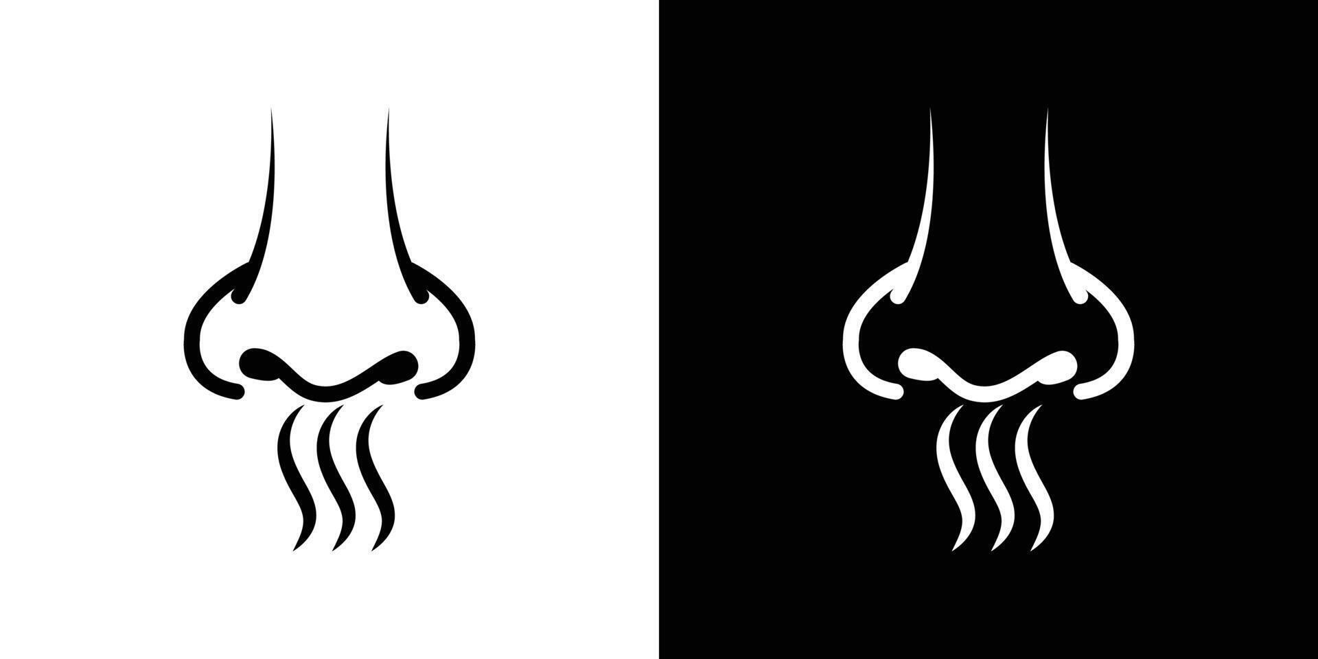 Nose with smoke icon Isolated flat in outline vector