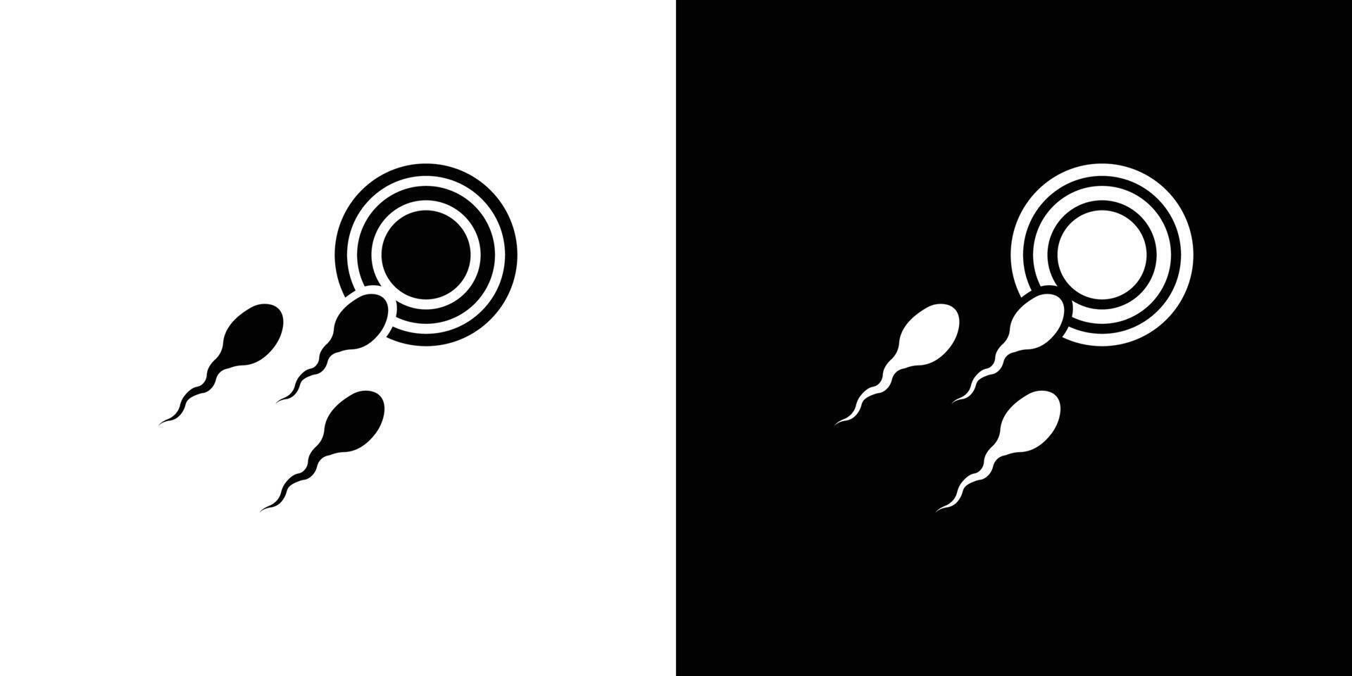ovule being fertilized by sperm icon Isolated flat in outline vector
