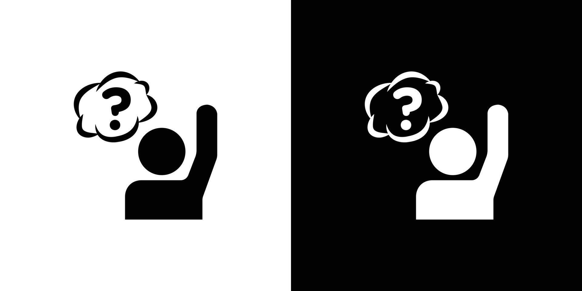Person asking question icon Isolated flat in outline vector