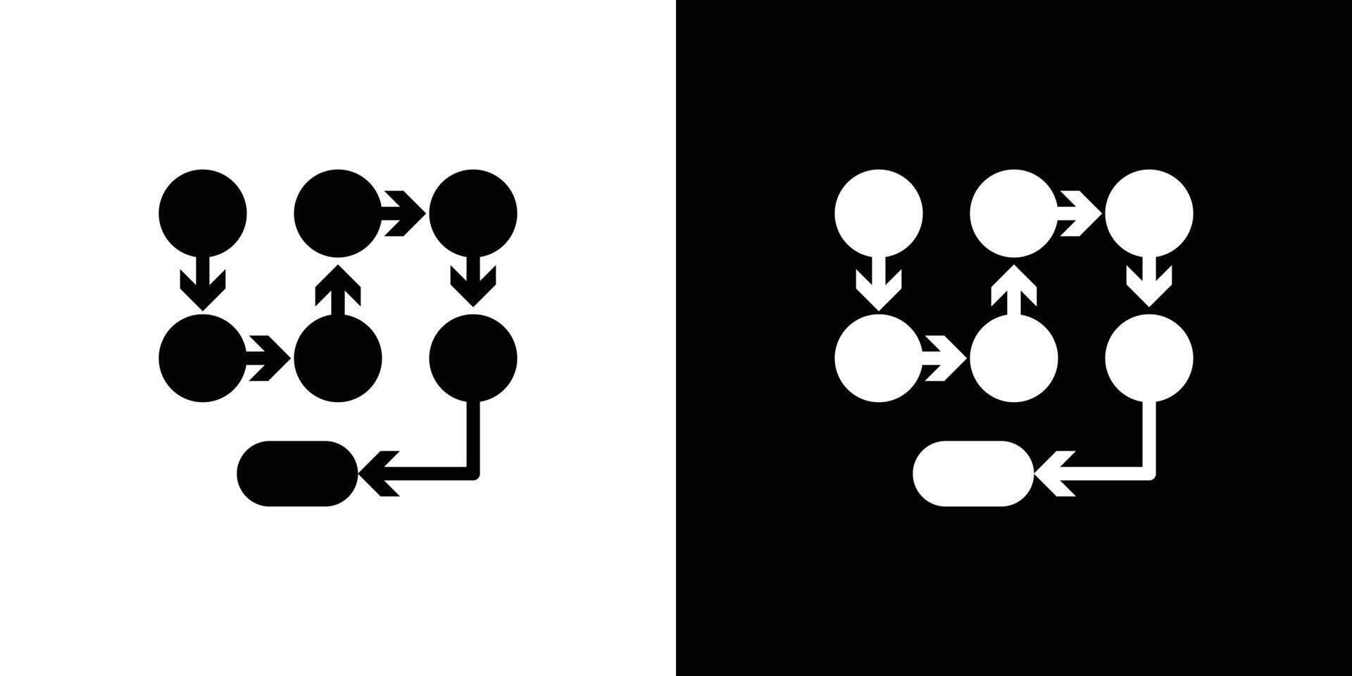 Process, method, step, procedure or workflow icon Isolated flat in outline vector