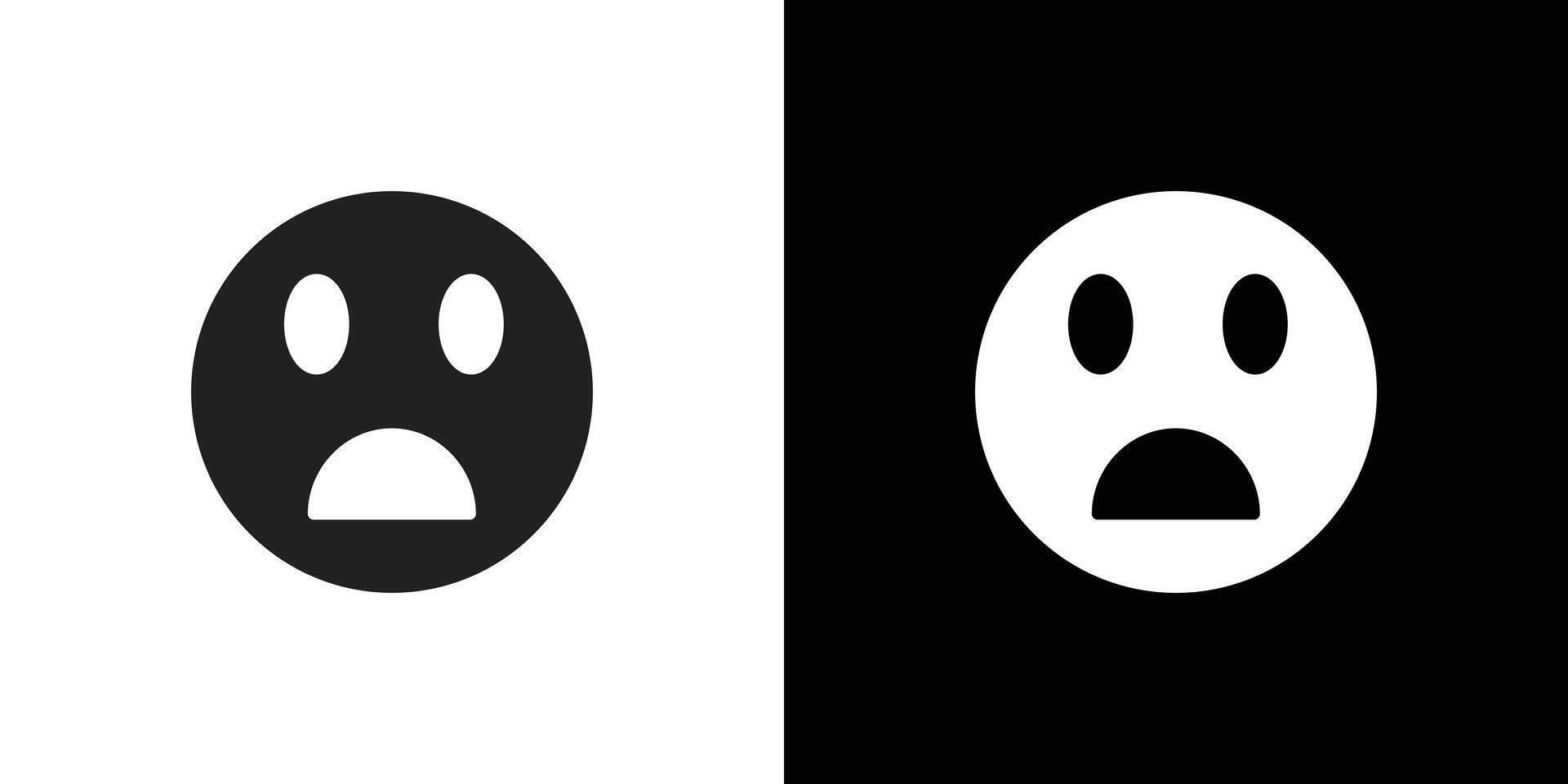 Shocked face icon Isolated flat in outline vector