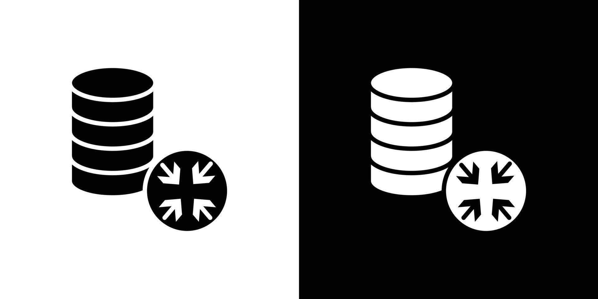 Shrink database icon Isolated flat in outline vector