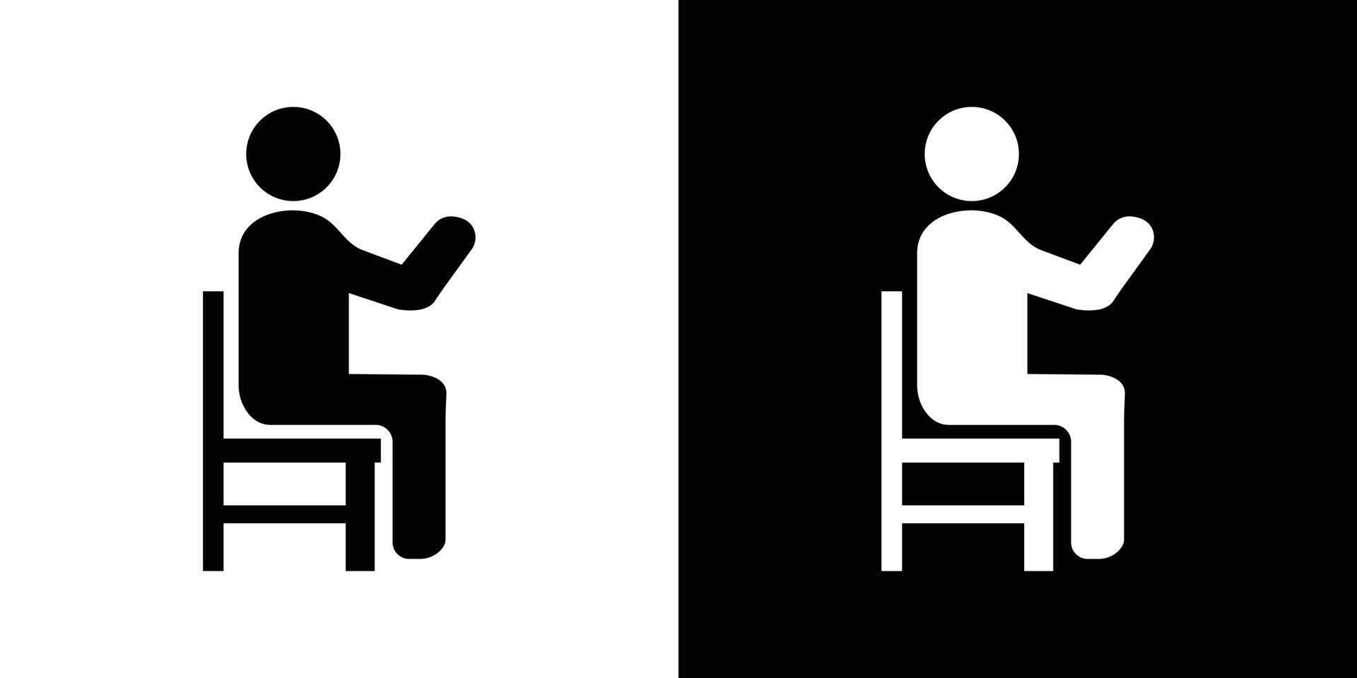 Sitting icon Isolated flat in outline vector