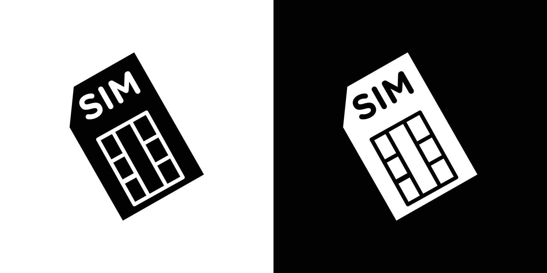 Sim card icon Isolated flat in outline vector