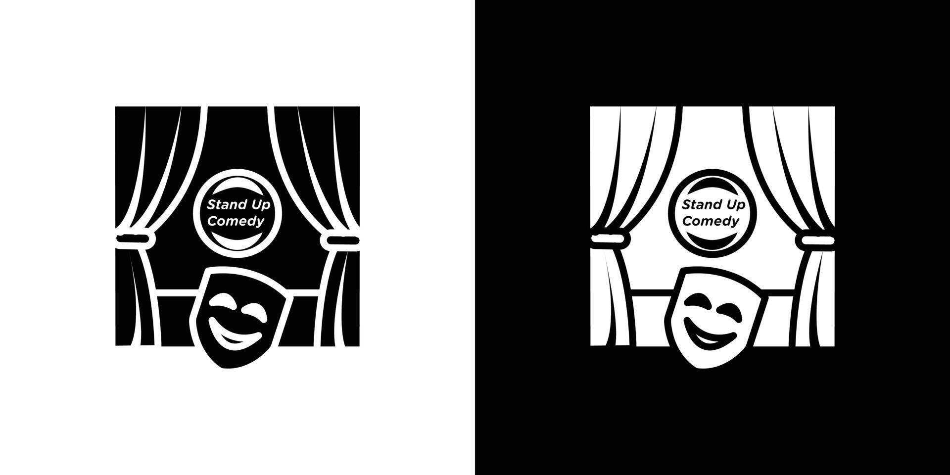 Stand up and theater show icon Isolated flat in outline vector