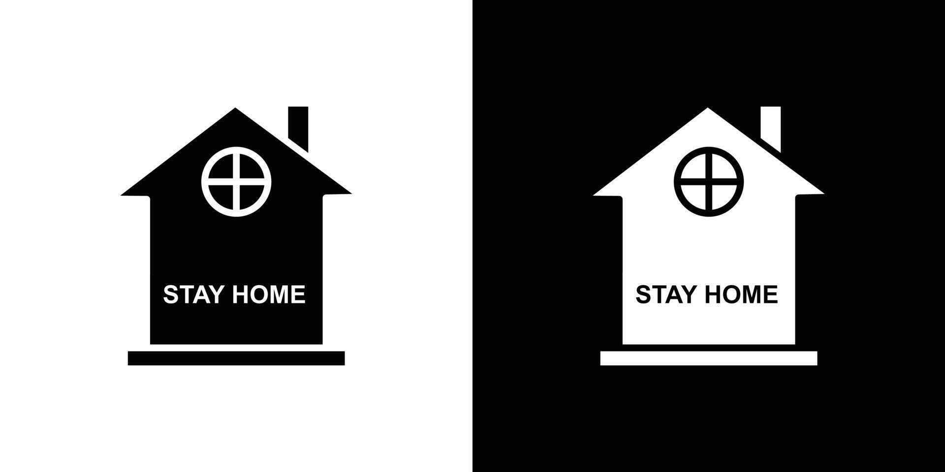 Stay home icon Isolated flat in outline vector