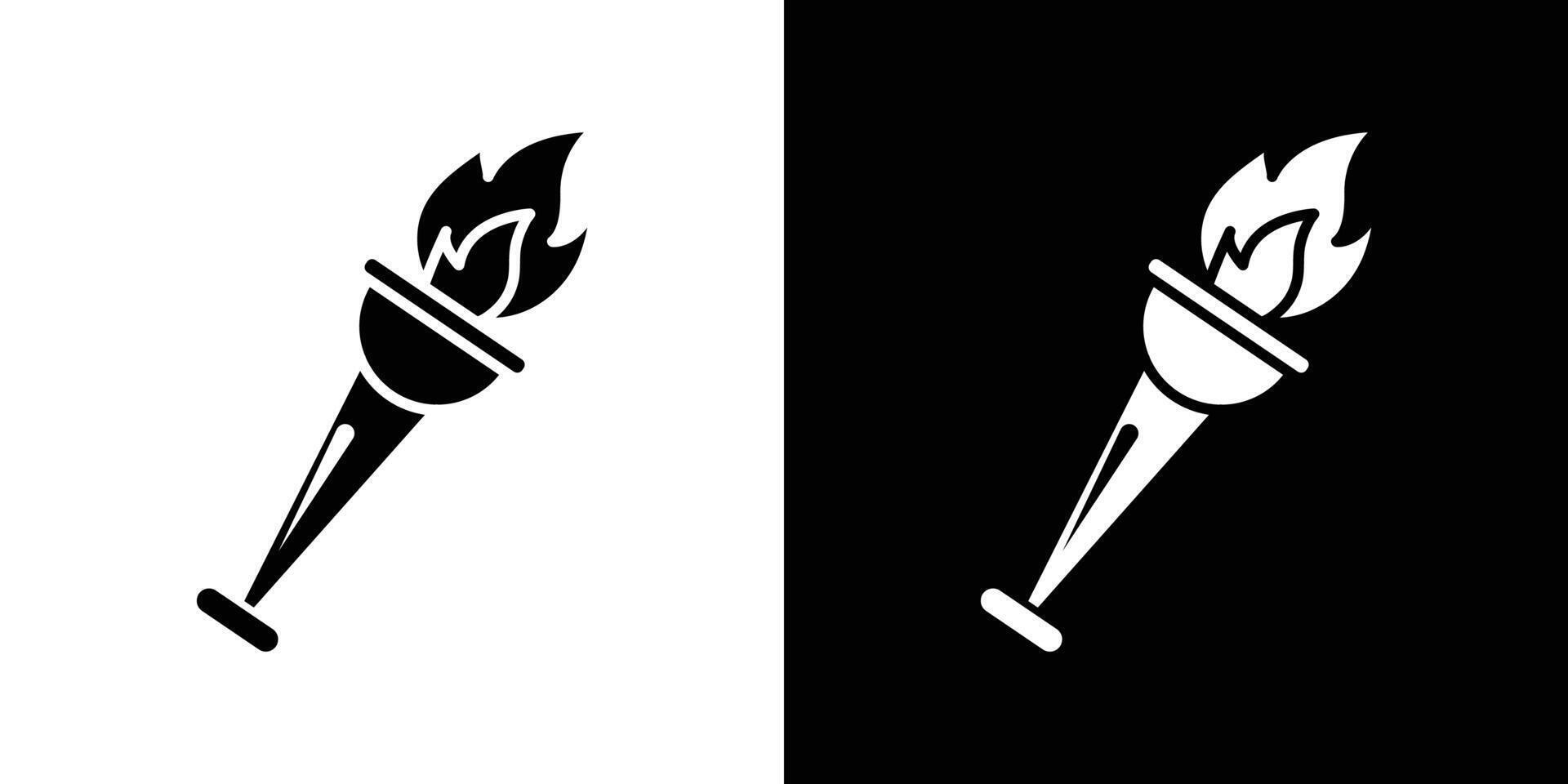 Torch flame icon Isolated flat in outline vector