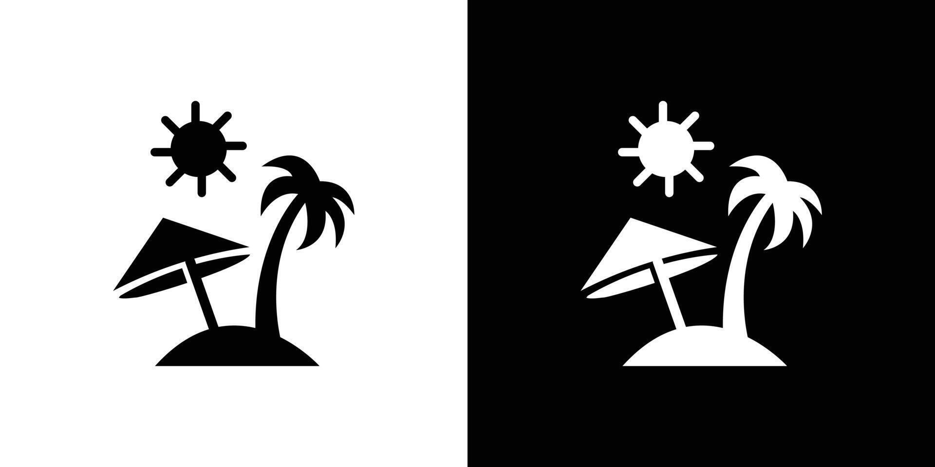 Tropical isle resort icon Isolated flat in outline vector