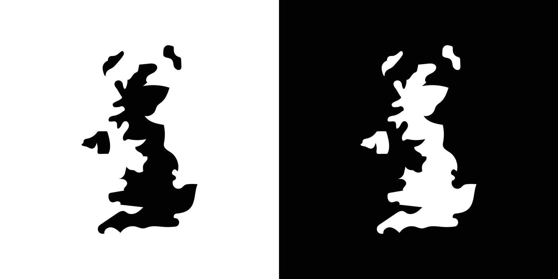 United Kingdom map icon Isolated flat in outline vector