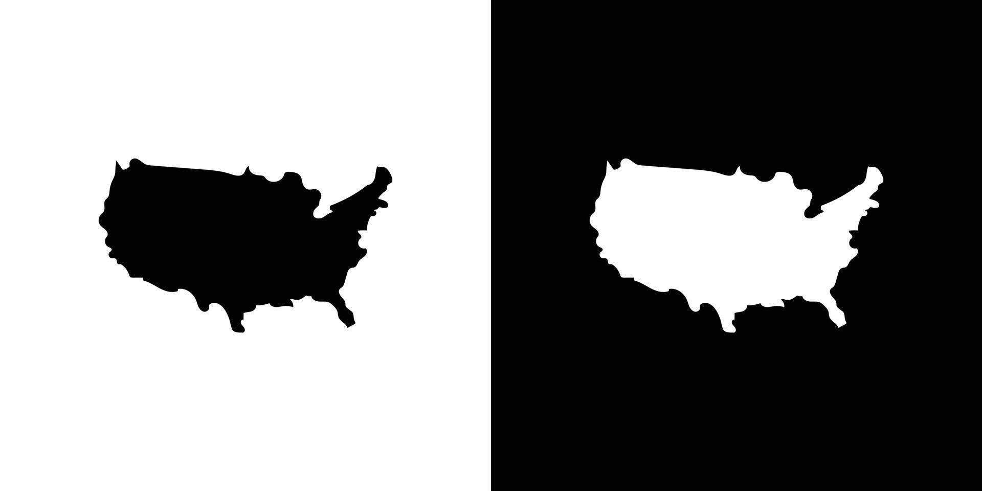 USA Map icon Isolated flat in outline vector