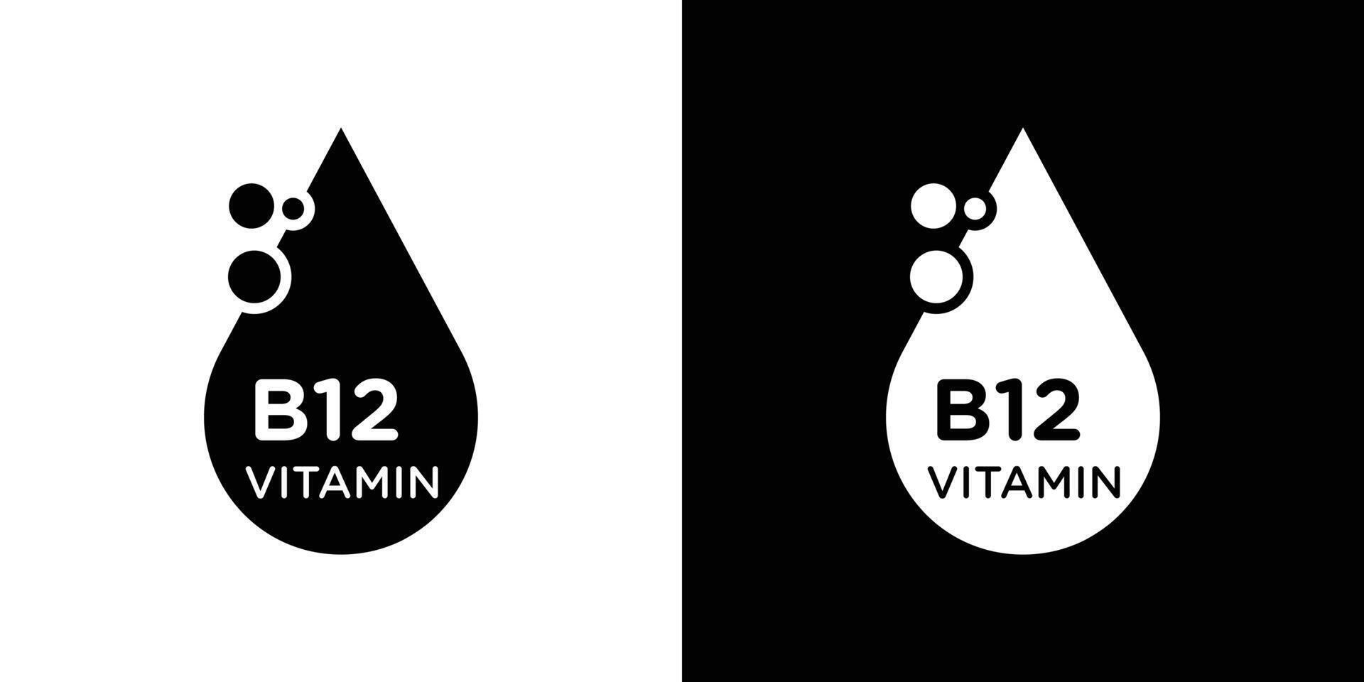 Vitamin B12 drop icon Isolated flat in outline vector