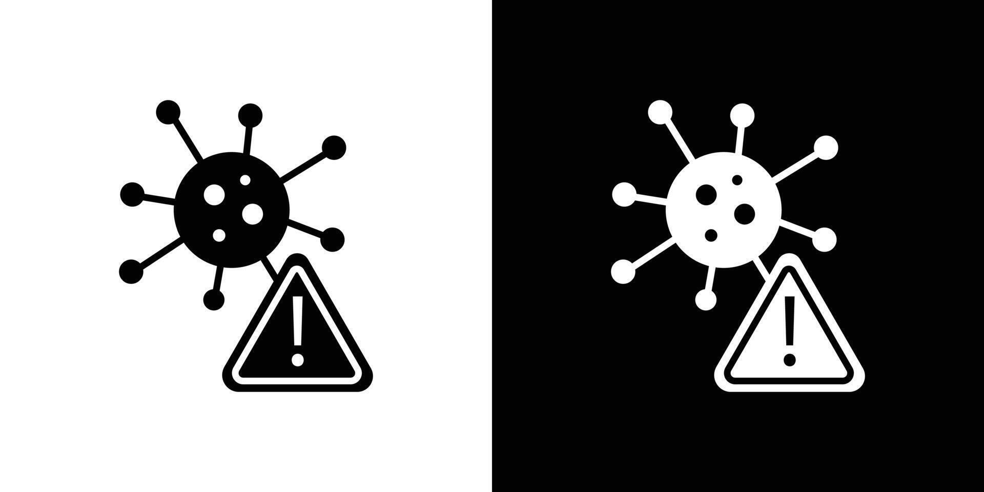 Virus Warning Alert icon Isolated flat in outline vector