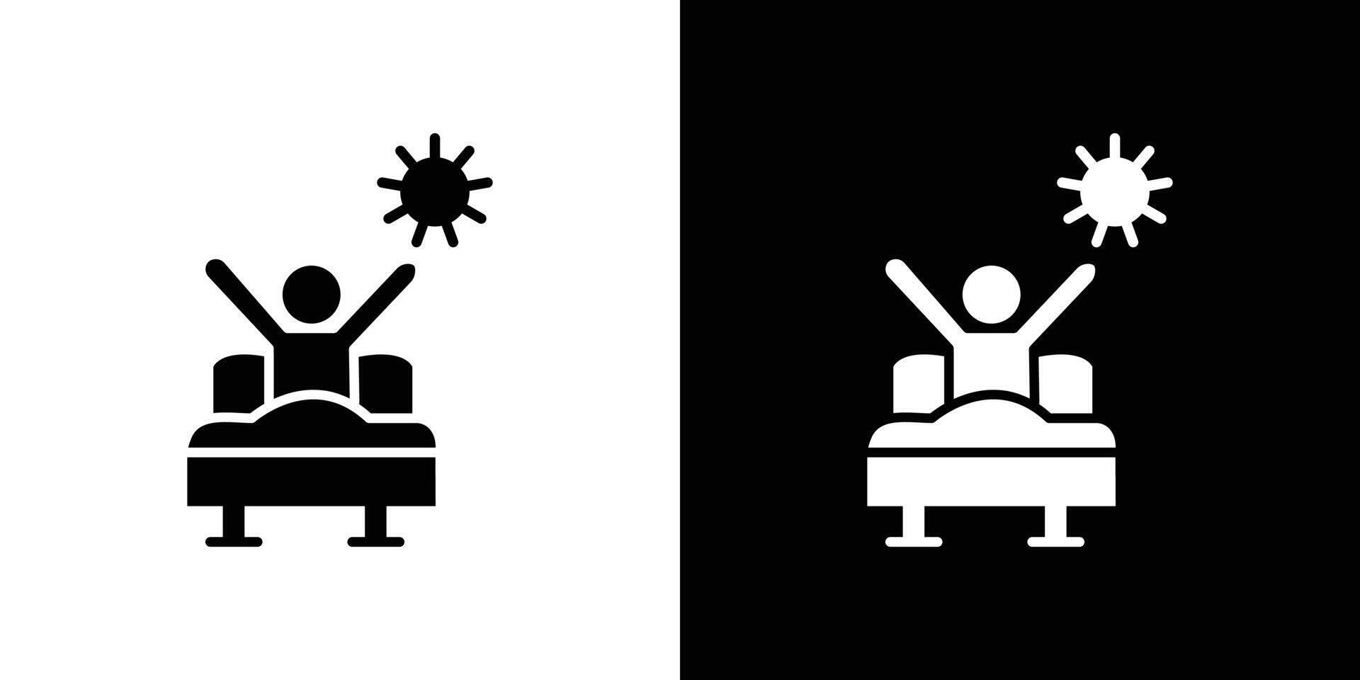 Wake up in the morning icon Isolated flat in outline vector